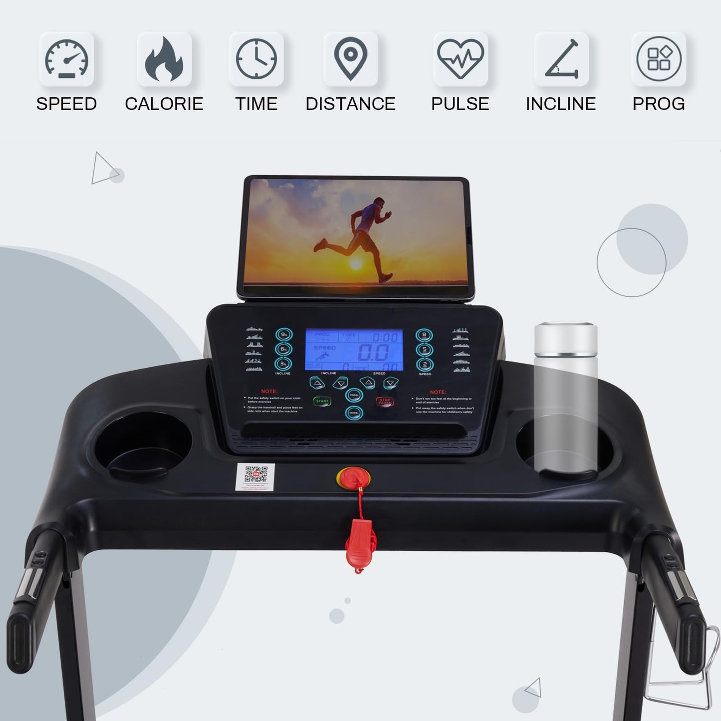 ATEEDGE Treadmills for Home, 15% Auto Incline, 0.5-10 MPH, 18" Belt, 3 HP, 350lb Capacity, Foldable, Bluetooth App
