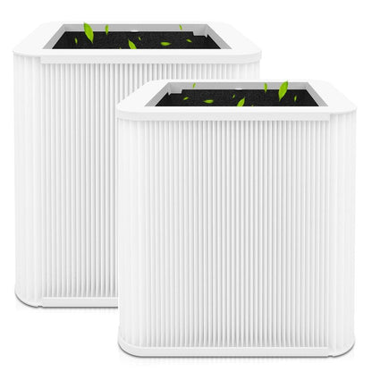 XBGG 211+ Replacement Filter Compatible with Blue Pure 211 Air Purifier Series, 2-in-1 Filtration System of H13 True HEPA and Activated Carbon Filter, 2 Pack