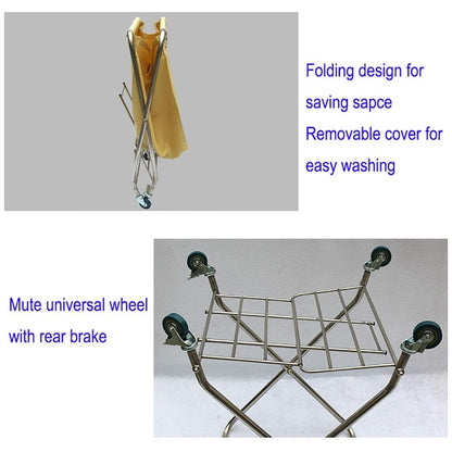 Movable Storage Hand Trucks for Kitchen, Folding Linen Storage Cart for Hotel Lobby Collection, Laundry Sorter Cart for Room Service