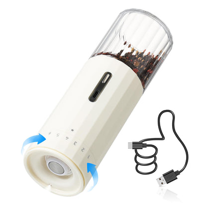 Vucchini 6 Level External Adjustable Electric Pepper Grinder Rechargeable Salt Grinder Type-C Quick Charge Large Capacity Spice Mill Acrylic Container for Home Kitchen