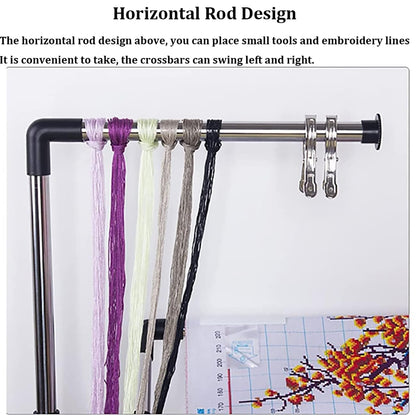 Adjustable 360° Rotating Floor Embroidery Stand for Cross Stitch & - Perfect for Hands-Free Sewing Projects & Crafting Enthusiasts
