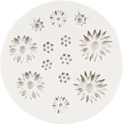 Daisy Flower Fondant Mold, Silicone Molds for Cake Decoration, Cupcake Topper, Chocolate, Gum Paste