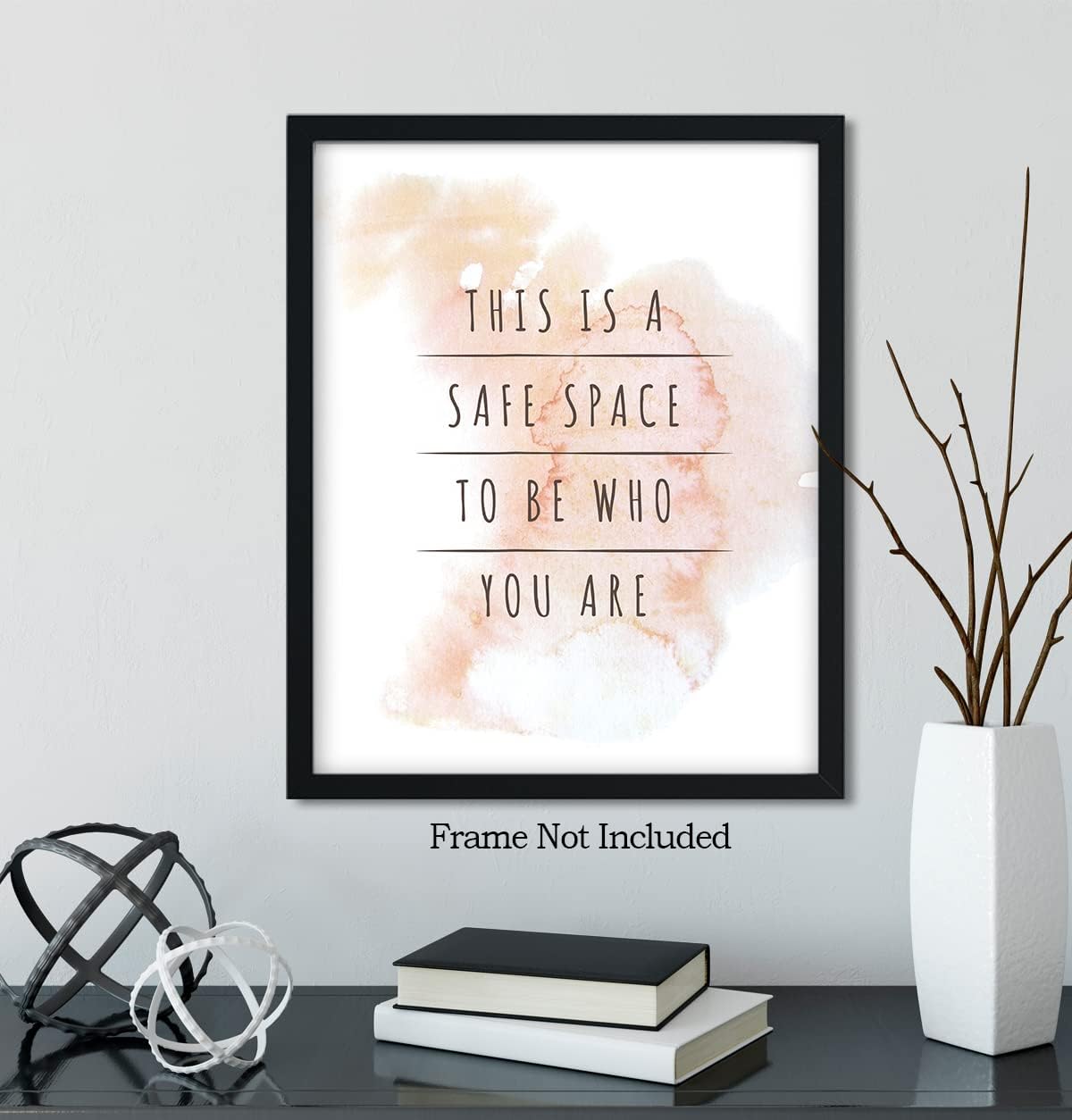 Govivo Therapist Office Decor, This Is A Safe Space Wall Art for School Counselor, 11x14 Unframed Print