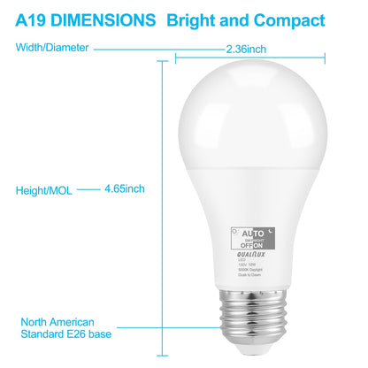 Dusk to Dawn Light Bulbs, Auto On/Off Light Sensing LED Bulbs Outdoor, Vintage Amber, Edison ST19 2-Pack, 6.5W 700LM 60W Equivalent, HQ-H027
