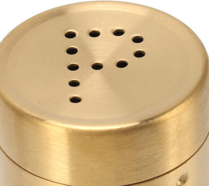 DEWIN 2Pcs Gold Spice Jar, Stainless Steel Rustproof Screw Open Top Seasoning Shaker for Salt, Sugar, Pepper