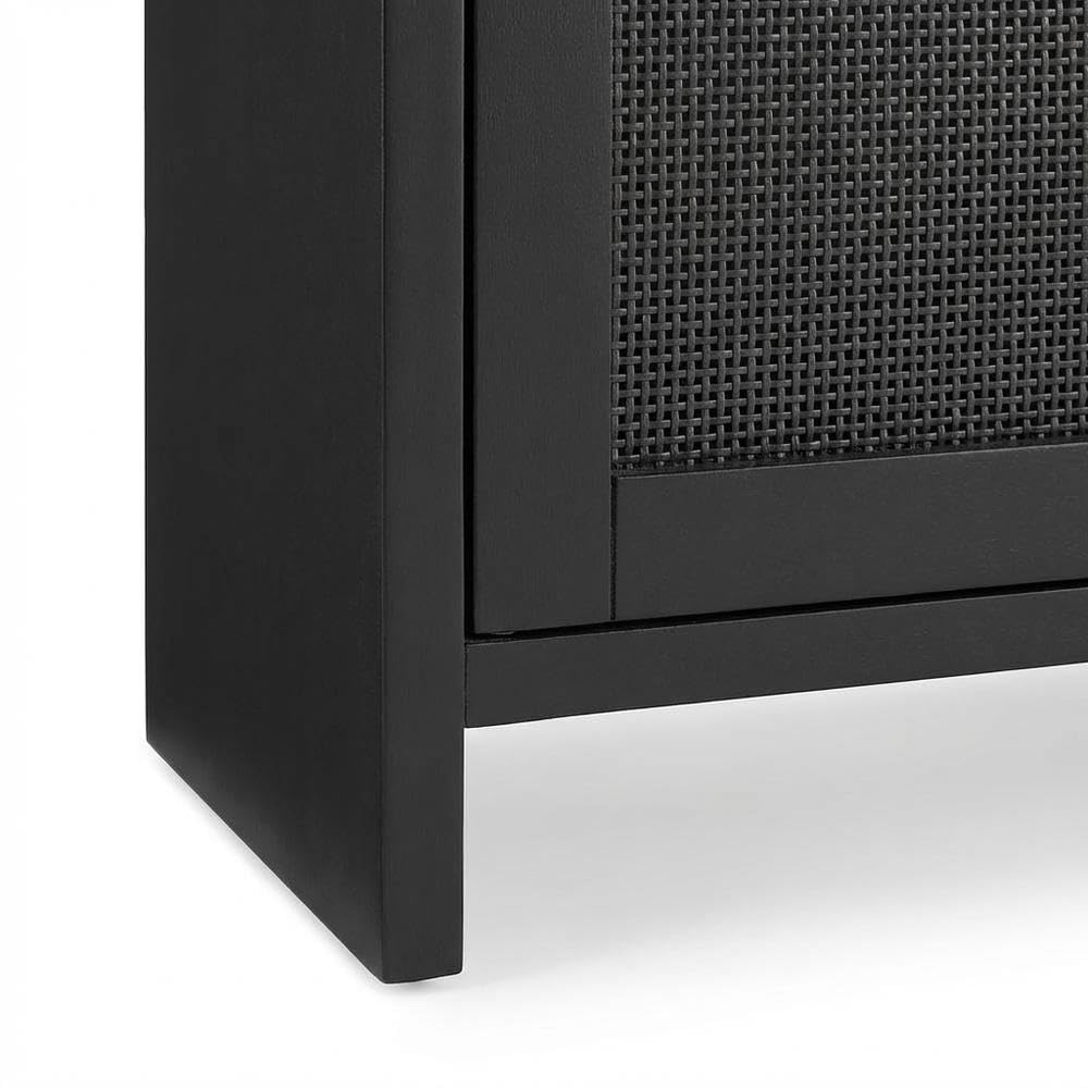 Furnifact Gray Record Player Cabinet with Vinyl Storage, Durable Wood, Stylish Design, Compact, Functional for Entertainment Centers