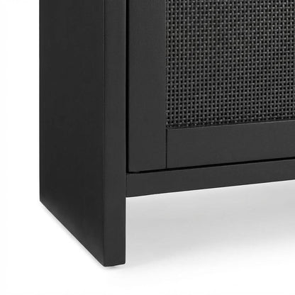 Furnifact Gray Record Player Cabinet with Vinyl Storage, Durable Wood, Stylish Design, Compact, Functional for Entertainment Centers