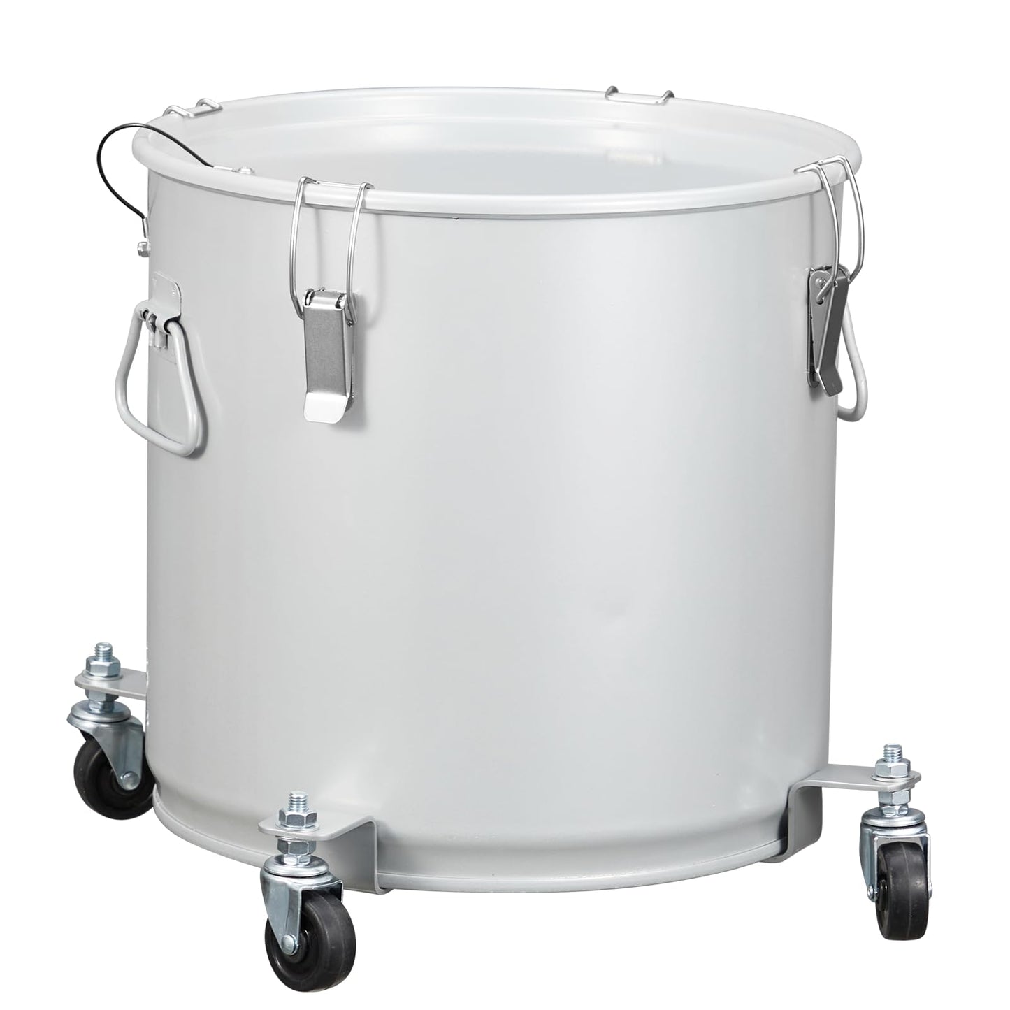8 Gal Fryer Grease Bucket, Fryer Oil Bucket with Lid, Oil Disposal Caddy with Rust-Proof Coating, Coated Carbon Steel Oil Filter Pot with Caster Base, Oil Transport Container with Lock Clips & Filter