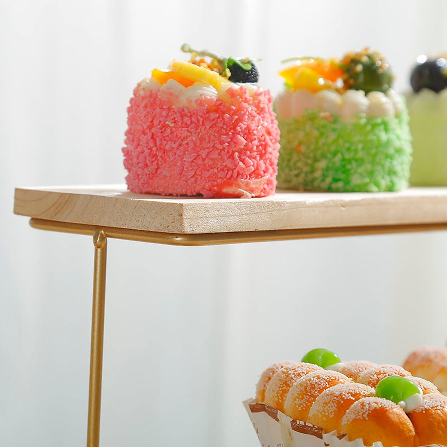 Cake Stands for Dessert Table 3-Tier Wooden Cake Stand Stepped Dessert Table Wedding Cake Display Stand Multi-Purpose Pastry Tiered Serving Tray Home Decor Cake Stands for Parties