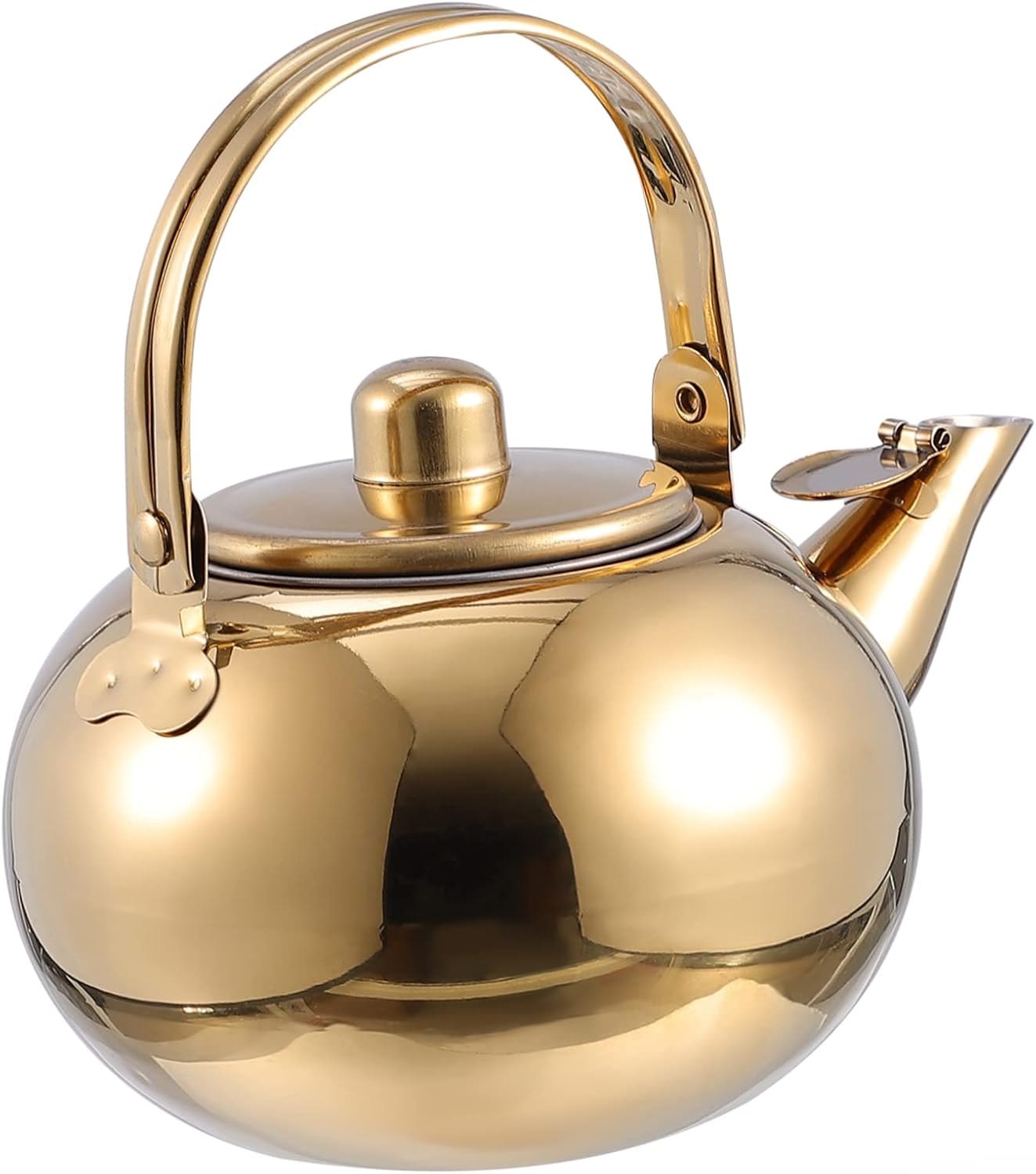 1pc Stainless Steel Whistling Tea Kettle, Portable Stove Teapot with Infuser, Water Boiler Filter for Heating