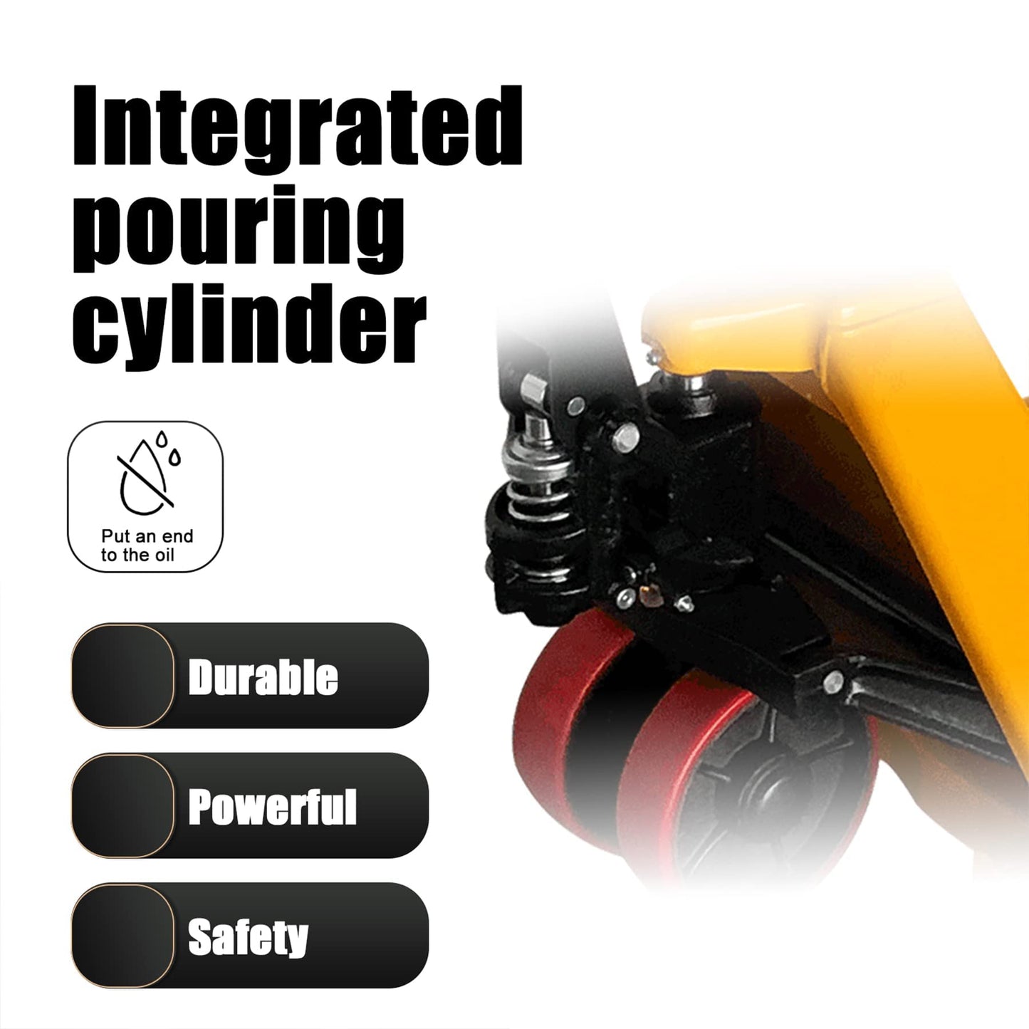 APOLLO Manual Pallet Jack 6600lbs Capacity Integrated Pump 7.3" Lifting Hieght Hand Pallet Truck 27" W x 48" L Fork Size