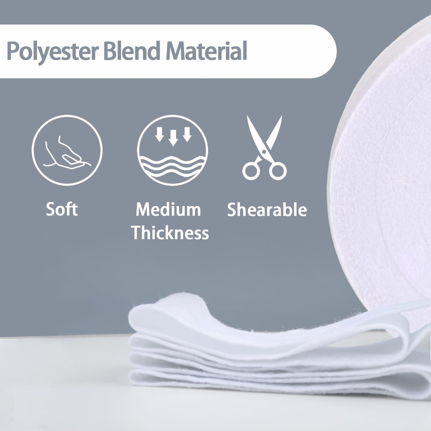 HexaHive 2 1/4 Inch Jelly Batting Roll Strips for Rugs Total 150 Yards, 3 Rolls Polyester Blend Batting on a Roll for Quilting, Throw Rugs, Fabric Tube Maker Needle Punched Maker Tool