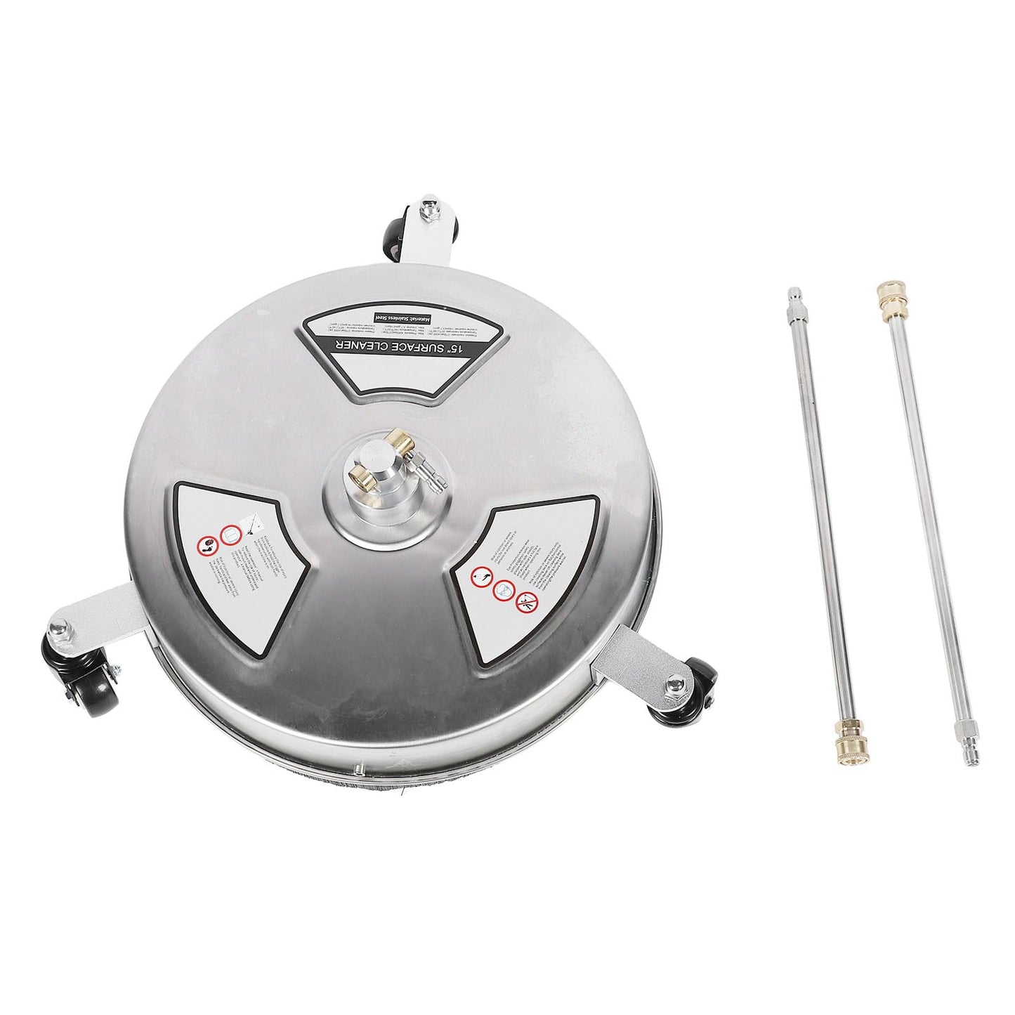 Asixxsix Pressure Washer Surface Cleaner, 4000PSI Stainless Steel Portable with Wheels Power Washer Surface Cleaner, High Pressure with 2 Extension Wand Attachments
