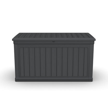 Seeheool 230 Gallon Large Outdoor Storage XXL Deck Box for Patio Furniture, Outdoor Cushions, Garden Tools and Sports/Pools Equipment, Waterproof Resin, Lockable, Black