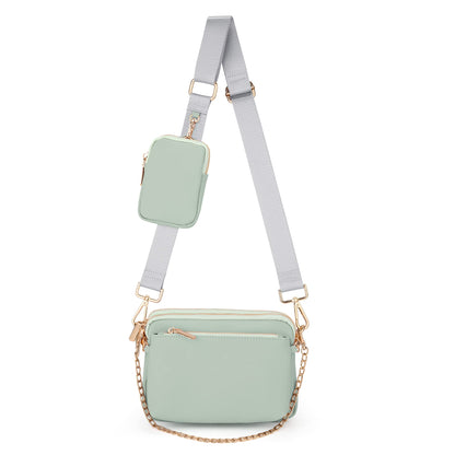 UTO Small Crossbody Bags for Women 3 in 1 Trendy Belt Purse Fashion Designer Mini Cute Sling Fanny Chest Pack