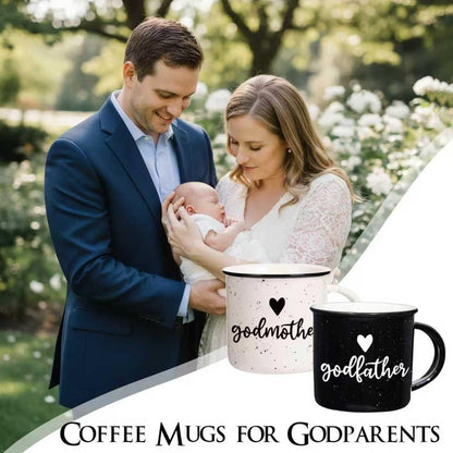 Physkoa Godparents Proposal Gift – 11oz Will You Be My Godparents Mug Set, Godmother and Godfather Proposal Gifts, Godparents Gifts for Baptism, Ceramic Coffee Cups for Christening