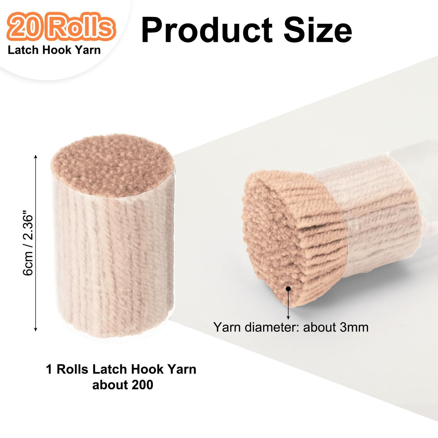 PATIKIL 20 Rolls Latch Hook Yarn, Latch Hook Kit Precut Rugs Yarn Making Crochet Bundles for Rug Adults Beginners Tapestry DIY Craft, White Pink