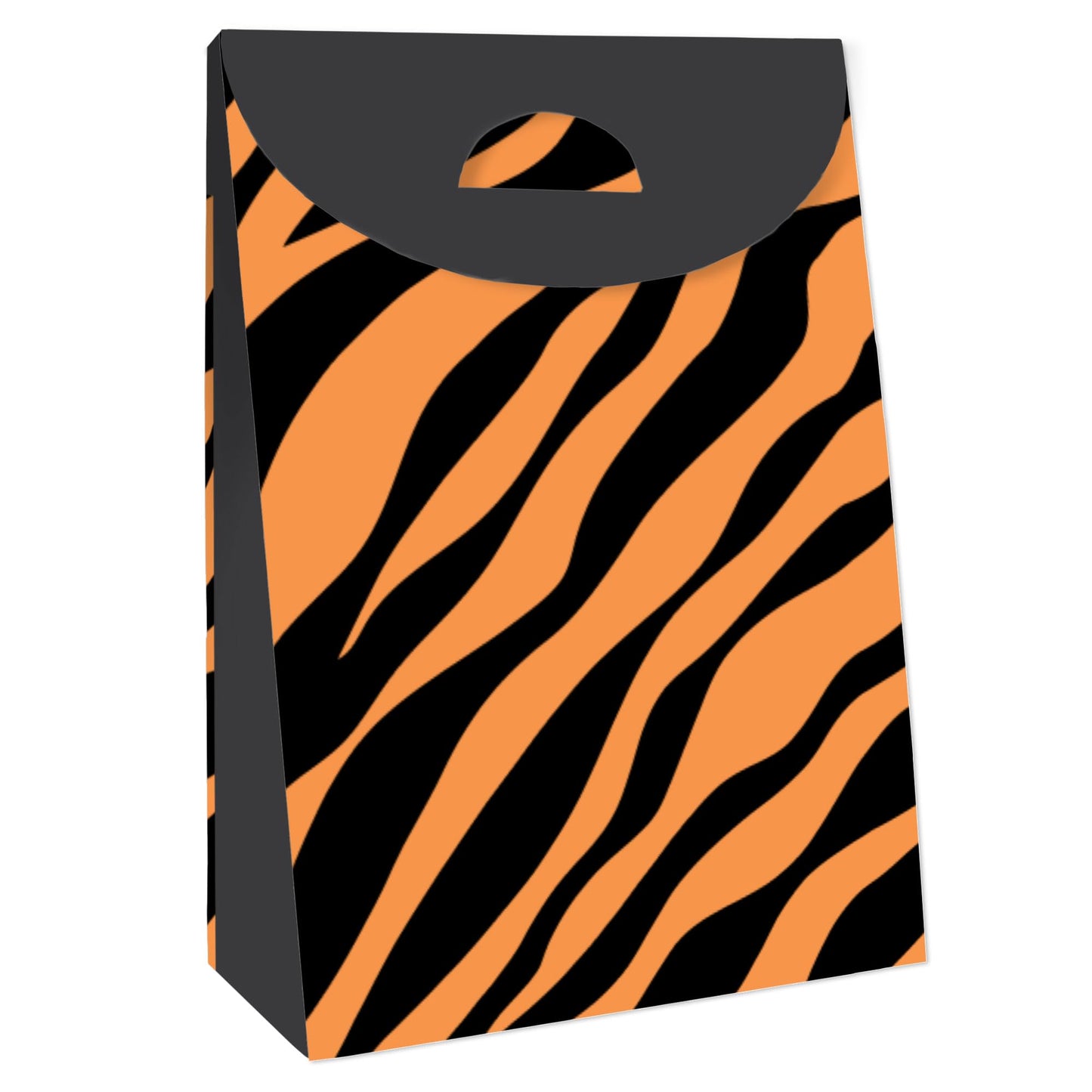Big Dot of Happiness Tiger Print - Jungle Gift Favor Bags - Party Goodie Boxes - Set of 12