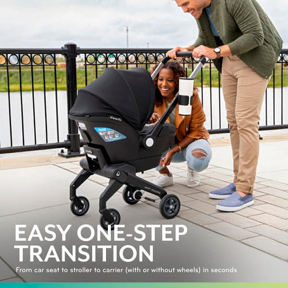 Evenflo Shyft DualRide Preemie and Infant Car Seat Stroller Combo 3-30lbs with Carryall Storage (Durham Green)