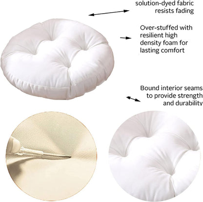 LCYZ 18in Futon Seat Cushion,Overstuffed Round Tatami Indoor Outdoor Seat Pads Chair Pad,Papasan Solid Color Footstool