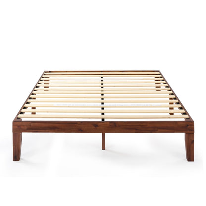 Mellow Naturalista Classic - 12 Inch Solid Wood Platform Bed with Wooden Slats, No Box Spring Needed, Easy Assembly, Queen, Espresso