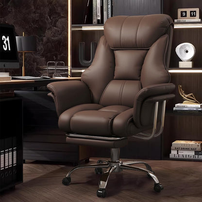 SJZNOI Big and Tall Office Chair Wide Seat Ergonomic Leather Executive Desk Chair with Leg Rest, Heavy-Duty 550 lbs Adjustable Height Computer Gaming Chairs