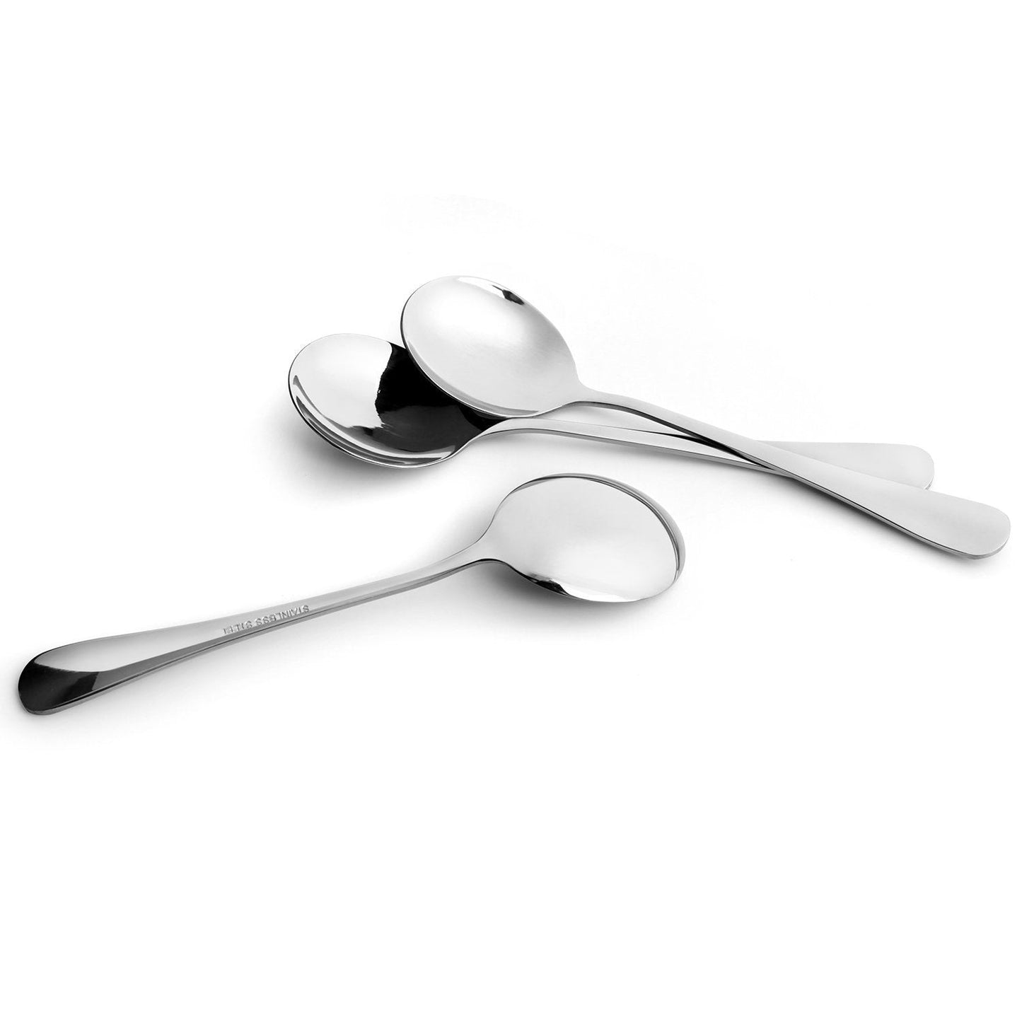 Soup Spoons, Wholesale Spoons Silverware, Round Stainless Steel Spoon Set of 8