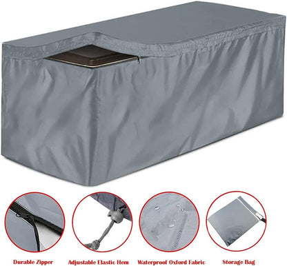 Skyour 420D 48x24x22in) Patio Deck Box Cover Heavy Duty Oxford Waterproof Bench Outdoor Storage Deck Boxes Covers