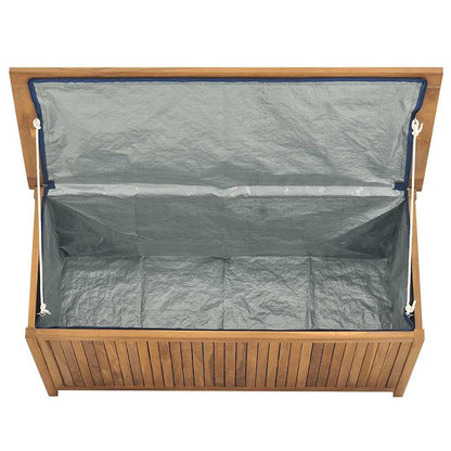 Kalmrek Patio Storage Box 44.9"x19.7"x22.8" Solid Teak Wood Outdoor Deck Garden Chest Bench with Lid Handle Organizer for Yard Porch Furniture