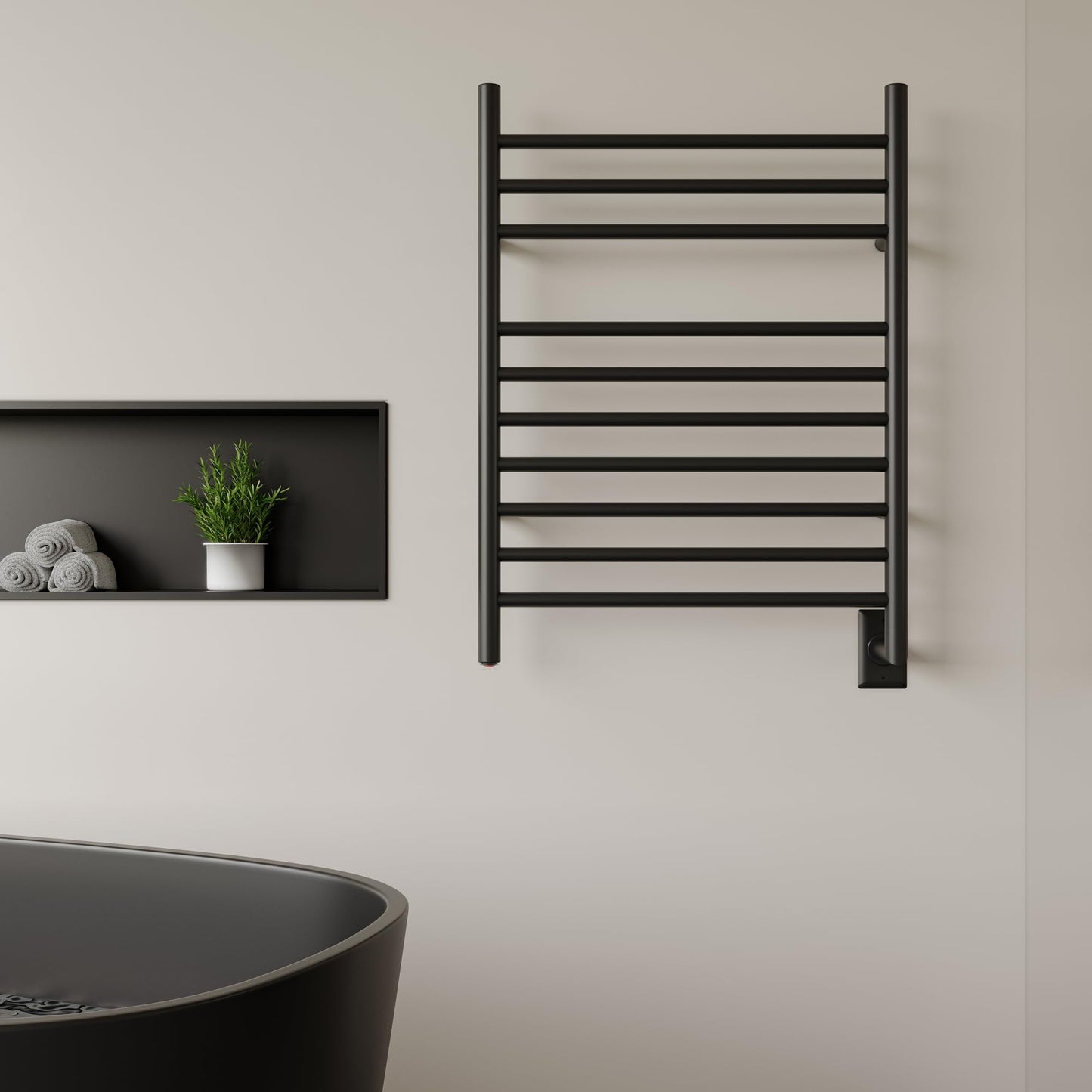 HEATGENE Towel Warmer Wall-Mounted Hardwired Heated Towel Rack Hot Towel Bar Brushed