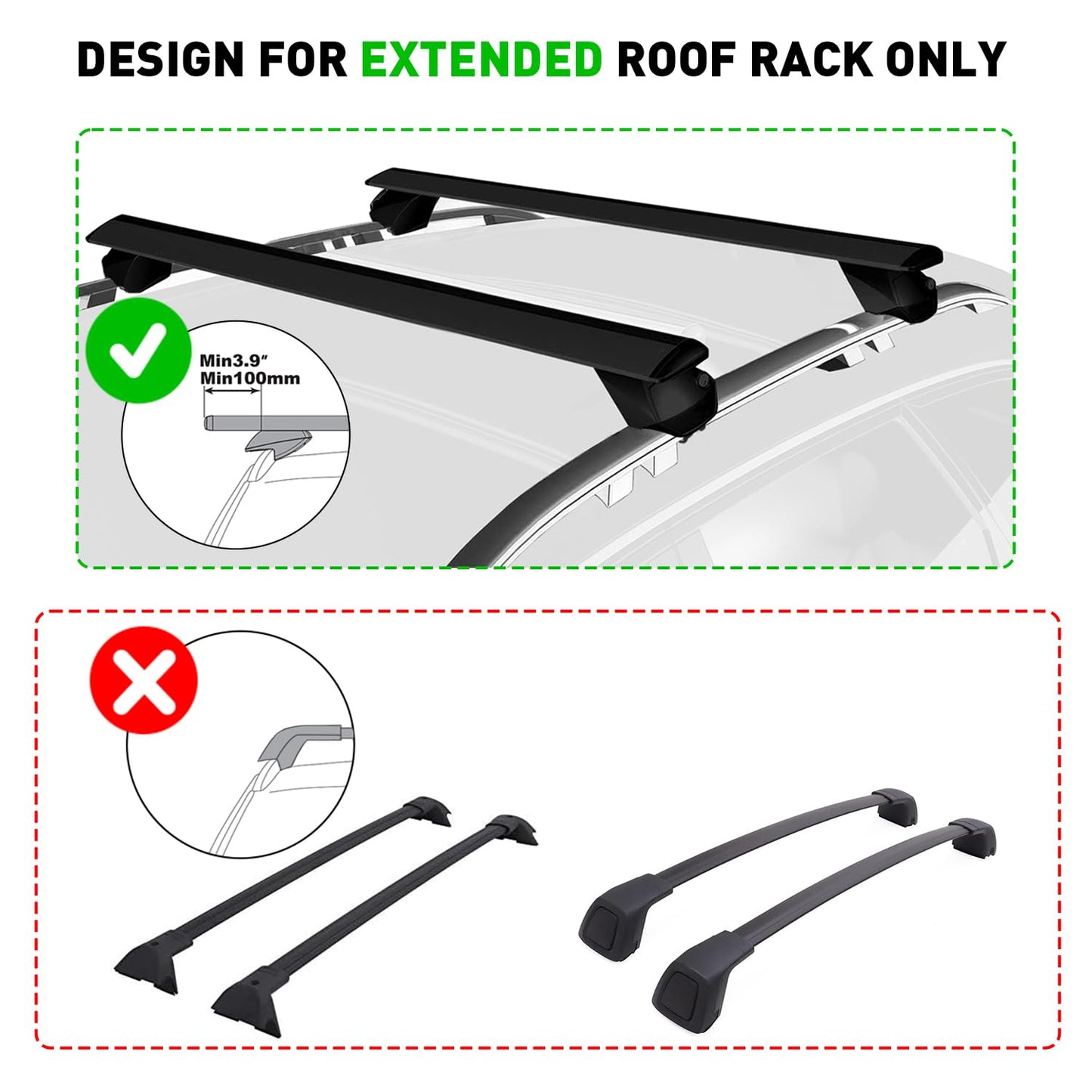 TOOENJOY Heavy-Duty Kayak Lift Assist Roof Rack, 100 LBS Capacity Kayak Canoe Rooftop Loader, Elevating Assist System for Easy Loading