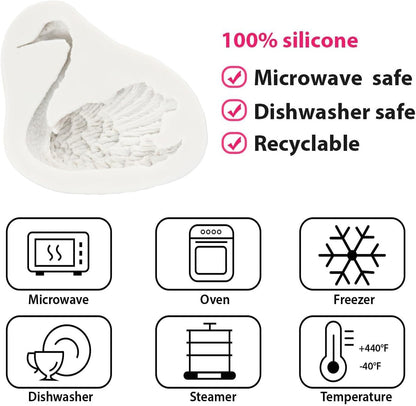 Swan Silicone Fondant Molds for Chocolate, Cupcake Topper, Cake Decoration, Candy Polymer Clay