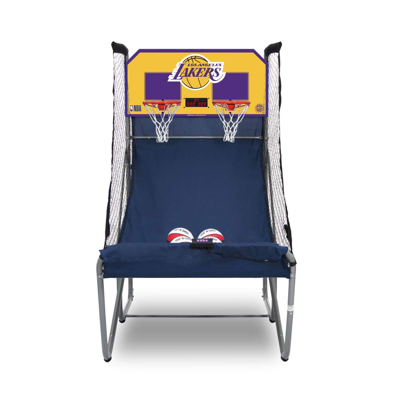 Pop-A-Shot - Home Dual Shot with Los Angeles Lakers NBA Graphics l Sensor Scoring l 16 Game Modes l 7 Balls l Foldable Storage l for All NBA Fans