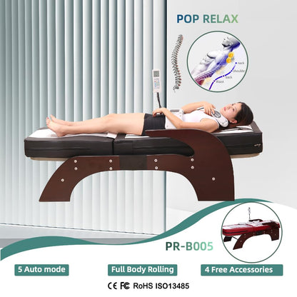 POP RELAX Far Infrared Thermal Therapy Full Body Neck Spine Leg Acupressure Electric Automatic Jade Roller Massage Bed Table -Tourmaline Jade Massage Bed