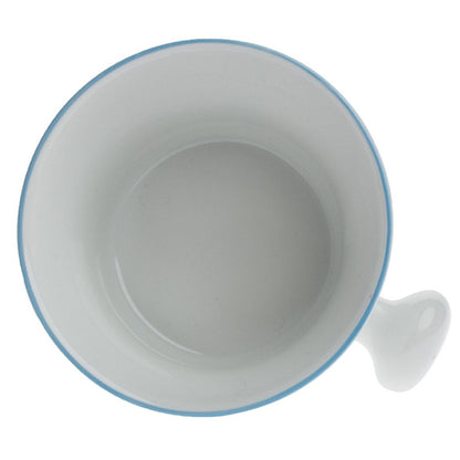 Hand-Painted Light Blue Porcelain Shaving Mug for Lathering