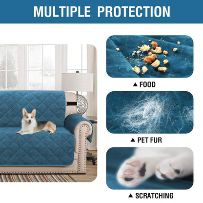 H.VERSAILTEX Thick Velvet Recliner Covers for Recliner Chair Covers Reclining Chair Slipcover Recliner Couch Cover with Non Slip Backing and Wider Elastic Strap (Oversaized Recliner, Peacock Blue)