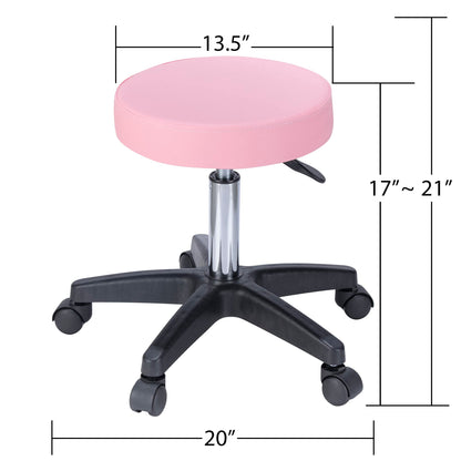 Massage Salon Tattoo Chair with Two Trays Esthetician Bed with Hydraulic Stool,Multi Purpose 3 Section Facial Bed Table, Adjustable Beauty Barber Spa Beauty Equipment, Pink