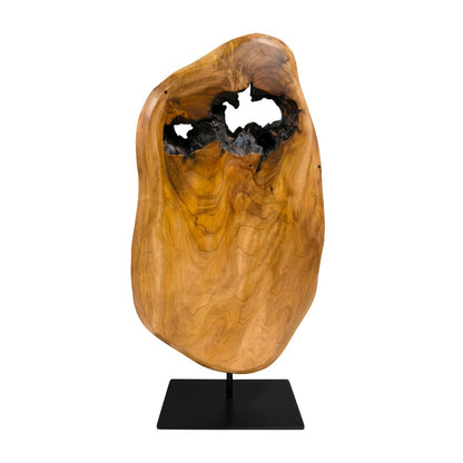 WELLAND Irregular Cedar Wood Sculpture 8.75" W x 1.75" D x 17.75" H Natural Edge Tabletop Statues, Handmade Ornaments, Décor for Living Room, Home Office, Bedroom,