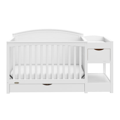 Graco Bellwood 5-in-1 Convertible Crib & Changer with Drawer - GREENGUARD Gold Certified, Full-Size Storage Drawer, Converts to Toddler Bed (White)