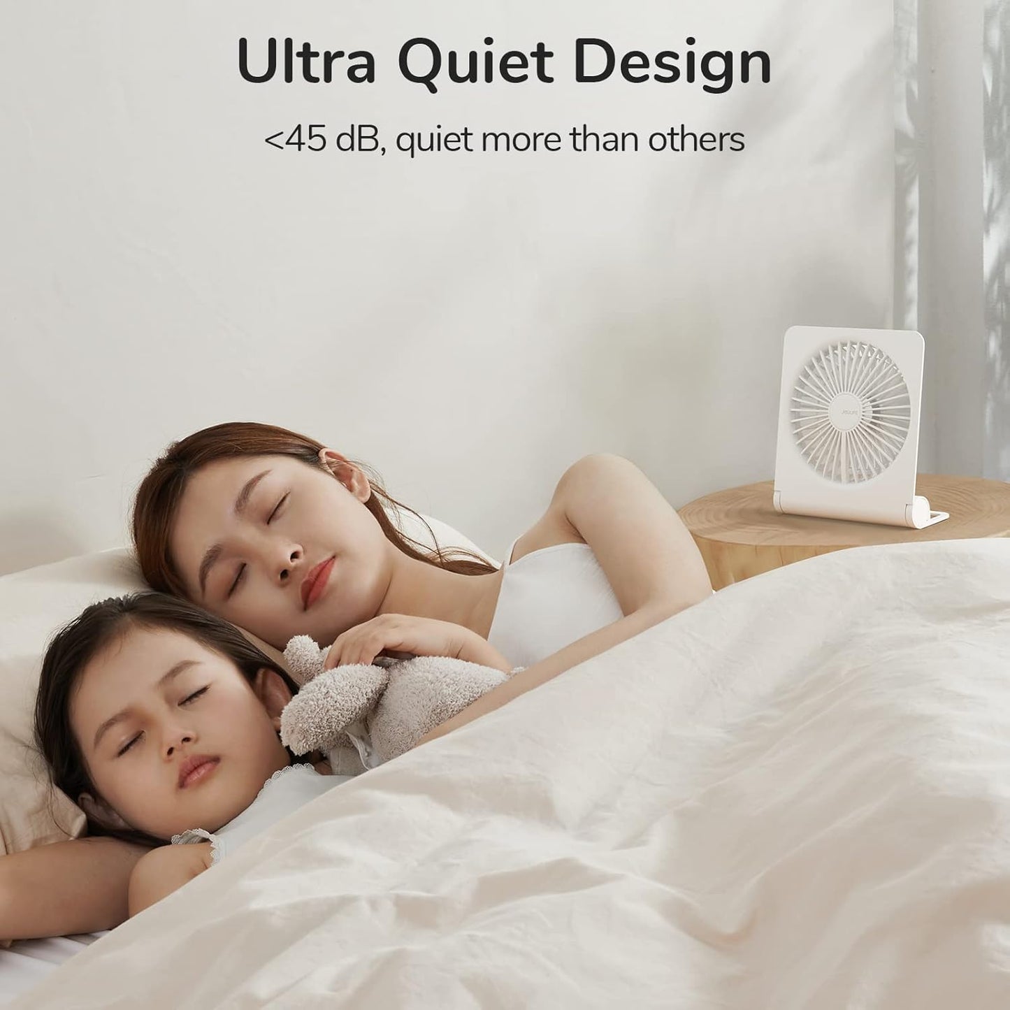 JISULIFE Small Desk Fan, Portable USB Rechargeable Fan, 160° Tilt Folding Personal Mini Fan with 2000mAh Battery, Ultra