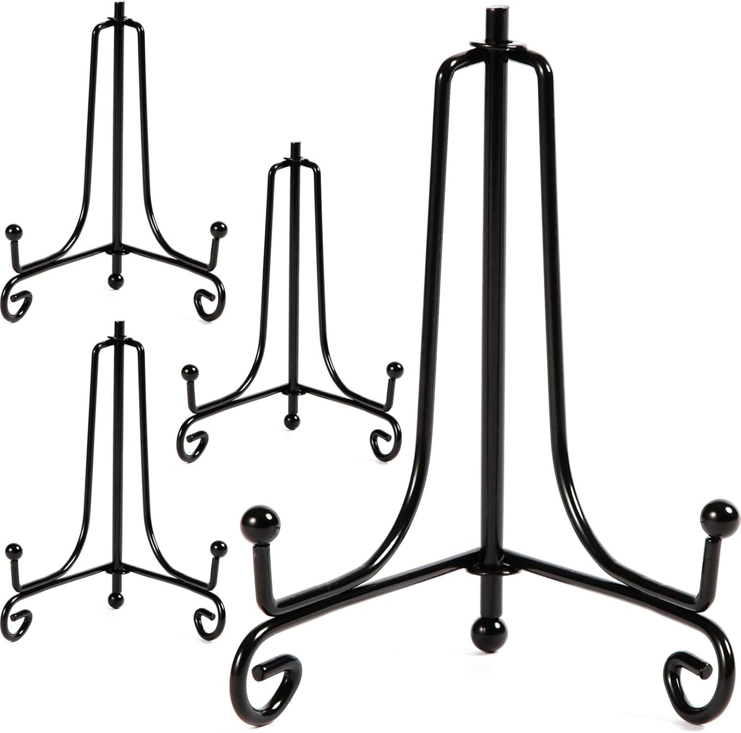 Juvale 4 Pack Iron Easel Display Stand, 5 Inch Decorative Easel for Tabletop, Plates, Pictures, Paintings