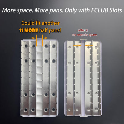 FCLUB Empty Watercolor Tins Palette Paint Case Large Watercolor Palette Box Metal Tin - Will Hold 48 Half Pans or 28 Full Pans