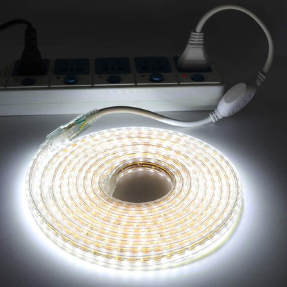 XUNATA LED Strip Lights, 110V SMD 5050 Waterproof Flexible Rope Tape Light, 1m Cool White for Garden Decor