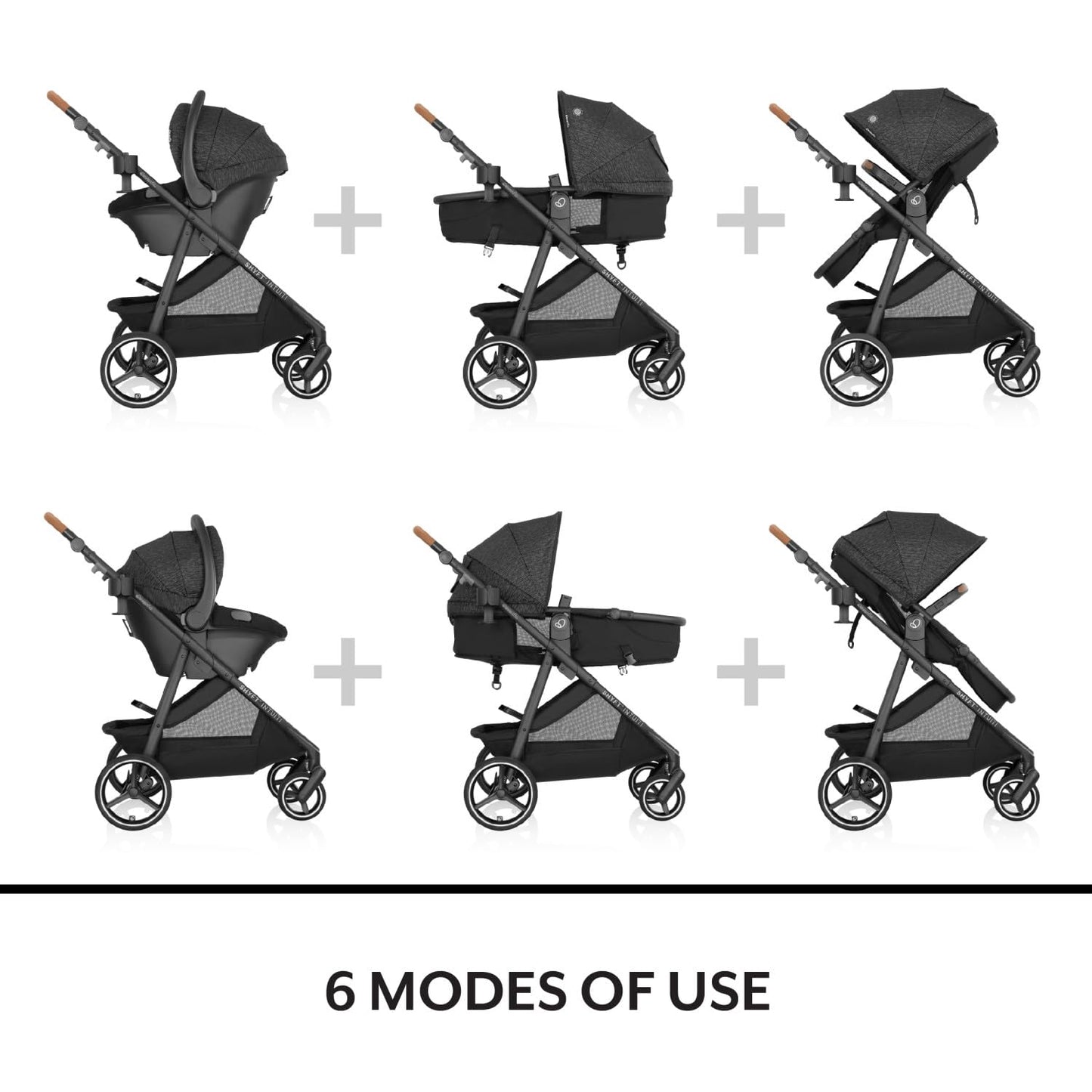 Evenflo Shyft Intuiti Travel System with Revolve180 LiteMax™ NXT Rotating Rear-Facing Lightweight Preemie and Infant Car Seat 3-30 lbs. (Amaranth Pink)
