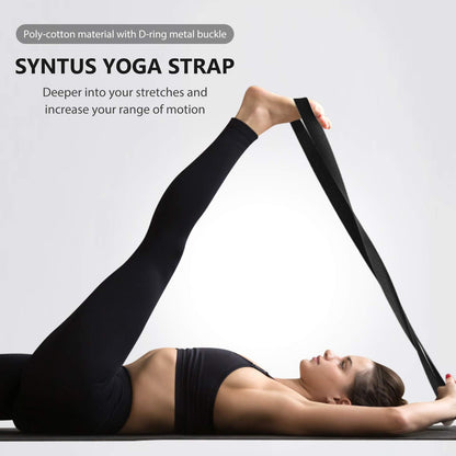 Syntus Yoga Block and Yoga Strap Set, 2 Soft Non-Slip Yoga Blocks 9×6×4 inches, 8FT Metal D-Ring Strap for Yoga, General Fitness, Pilates, Stretching and Toning