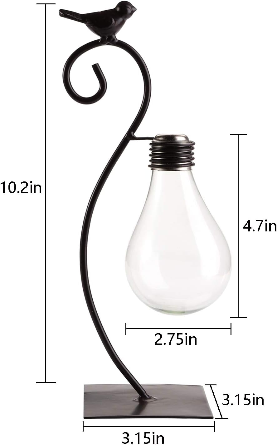 2 Pack Bulb Suwimut Desktop Planter Hydroponics Vase, Plant Propagation Station Planter Vase with Holder, Modern