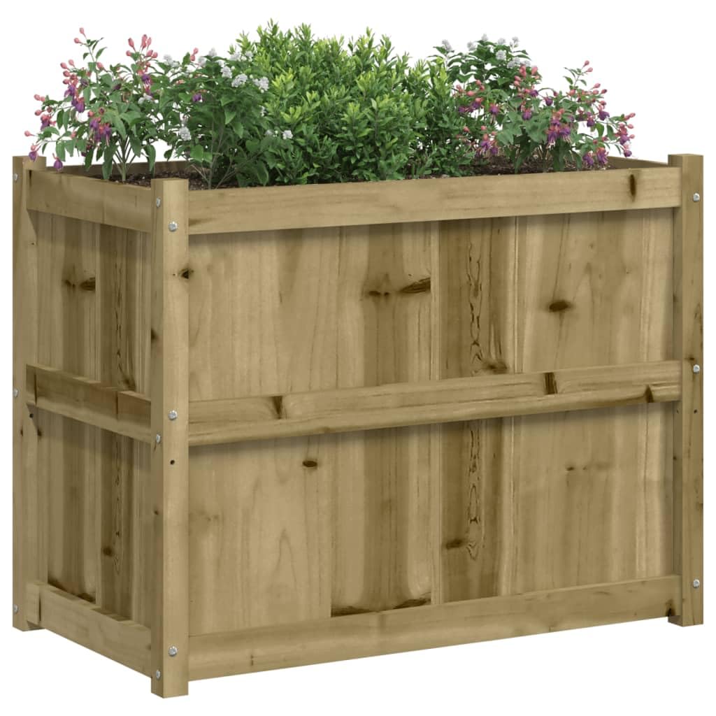 Mhdvray Rustic Large Raised Garden Bed 35.4x35.4x27.6 in Treated Solid Pine Wood Elevated Planter Box Outdoor Flower & Vegetable Gardening Patio Balcony