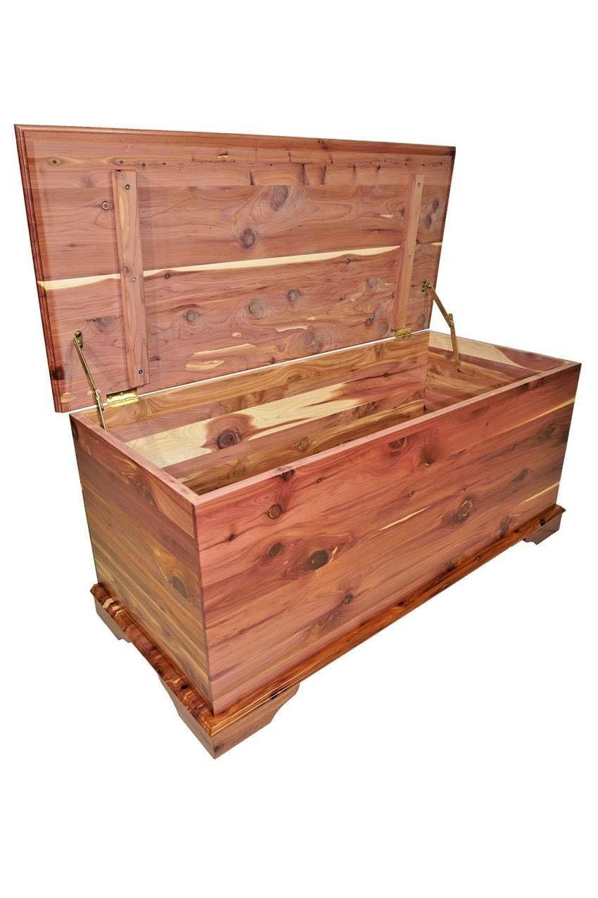 DutchCrafters Rustic Solid Wood Natural Wooden Cedar Chest, Aromatic Cedar Scent - Linen Blanket Storage Chest, Clothes Storage Trunk, End of Bed Storage Bench - Amish Made in USA (42" Width)