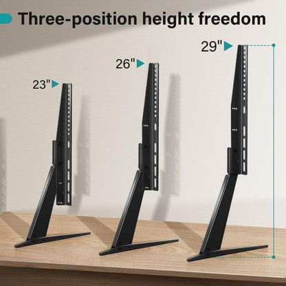 BFTOU Black Universal TV Stand Tabletop for 27 to 65 inch LCD Flat Screen TV,Max VESA 800 x 400mm, Height Adjustable TV Base Holds up to 88lbs