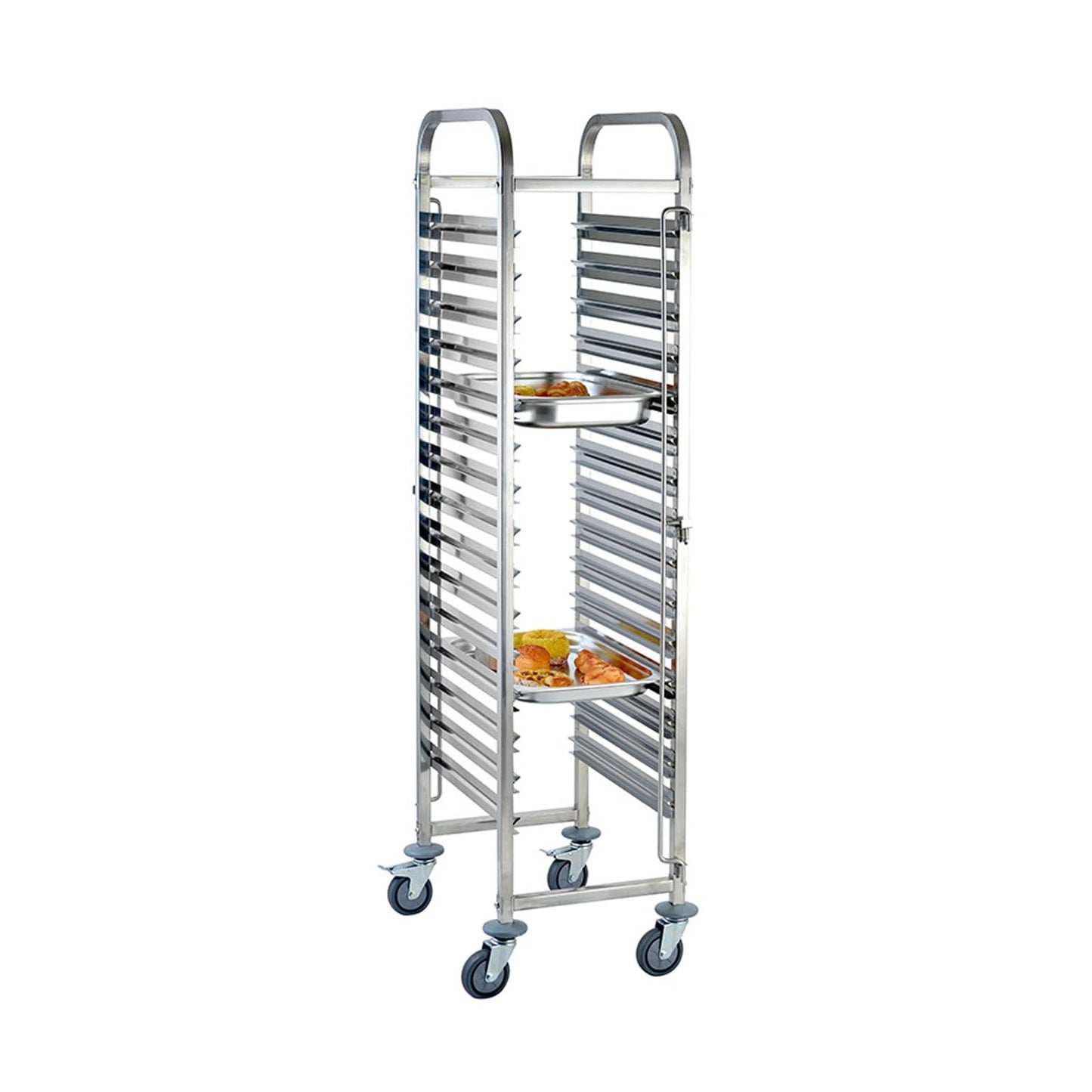 WRYsqbhjyb Stainless Steel Work Table, Kitchen Trolley Cart with Wheels, Bakery Rack Serving Cart with Brake for Kitchen Prep Work(Large)